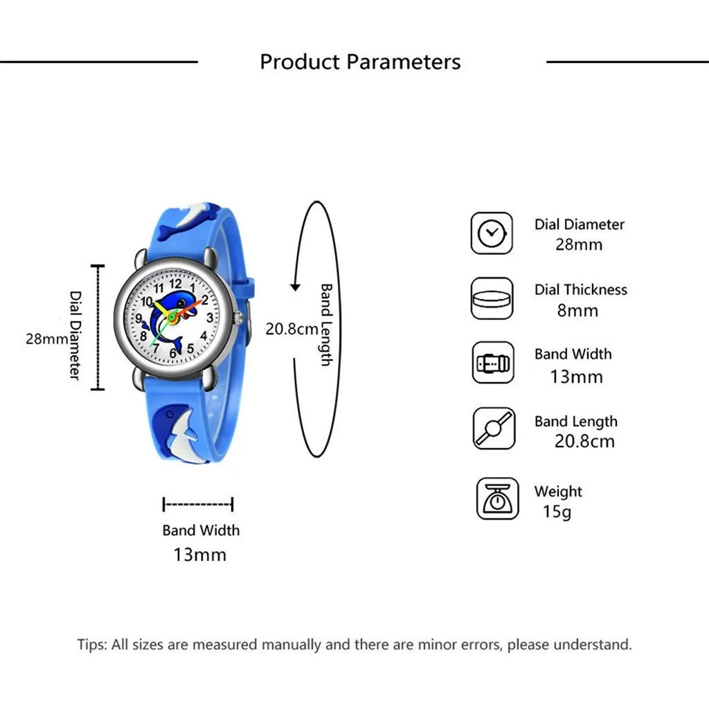Детские часы Dolphin Dials с силиконовым ремешком детские спортивные для мальчиков и