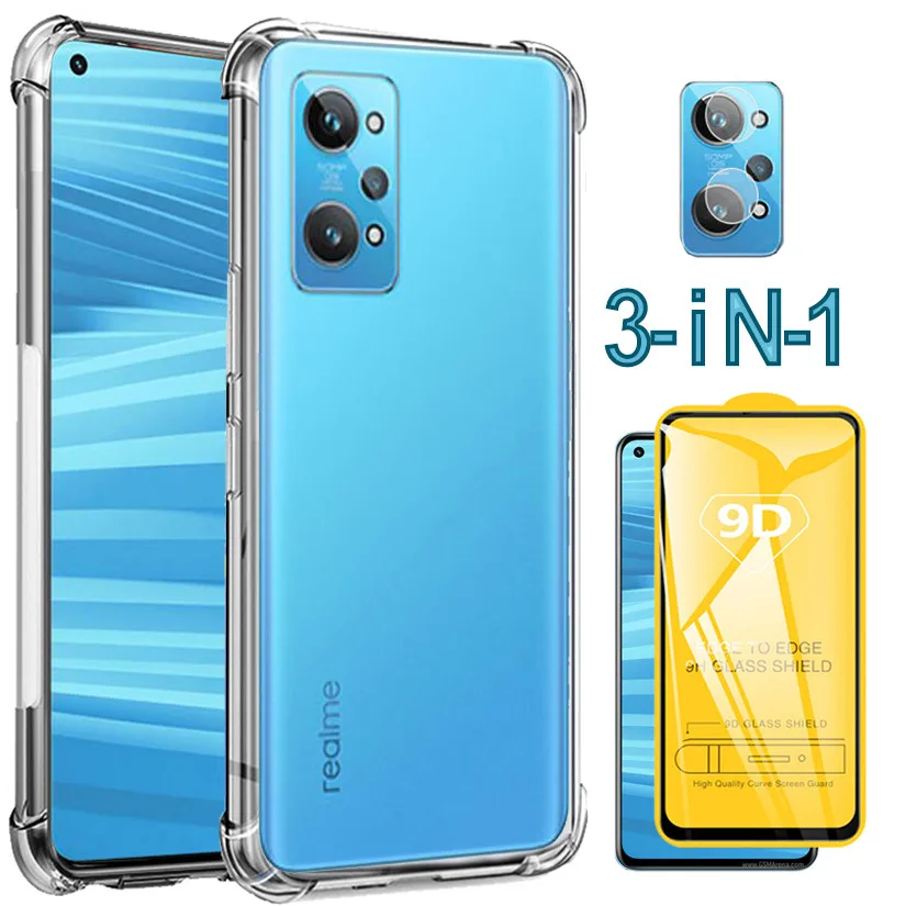 

Realme GT2 Case Realme GT 2 Pro Silicone Cases+Tempered Glass,Screen Protector For Realmi GT2 Pro Transparent Funda Realme GT Neo 2 Master Edition Airbag Case Realm 9i 8i 8 Pro Soft TPU Shockproof Cover Realme GT 2