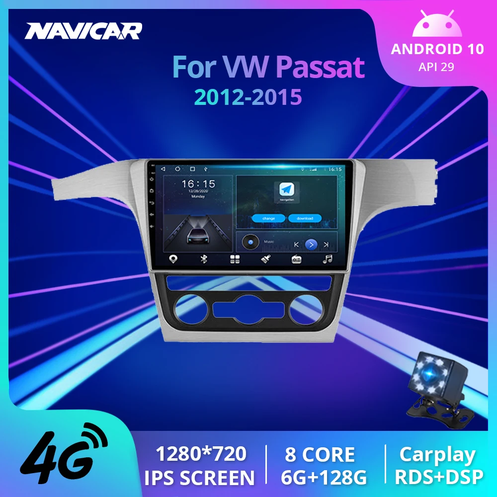 

6G+128G Car Radio For Volkswagen VW Passat 2012 2013 2014 2015 2Din Android10 Stereo Receiver Car Multimedia Player Carplay IPS