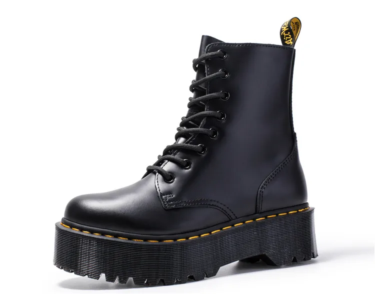 Size34-41 женские мотоциклетные ботинки на массивном каблуке; сезон осень; коллекция года; модные армейские ботинки с круглым носком на шнуровке; женская обувь