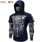 Мужская толстовка с капюшоном, с изображением маски черепа, с имитацией двух предметов, мужской эластичный пуловер для бега, уличная толстовка с капюшоном, японский ниндзя костюм