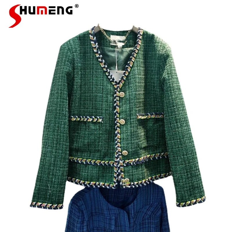 

Женский твидовый Укороченный пуховик с V-образным вырезом, в винтажном стиле