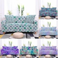 colorful fish scale pattern elastic sofa cover slipcovers for living room couch cover universal sofa protective set 1 4 seater