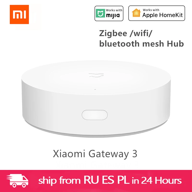 

Шлюз Xiaomi Mijia Gateway 3, многорежимный хаб для умного дома, голосовое управление, работает с ZigBee, Wi-Fi, Bluetooth, сетчатый дверной датчик влажности тела