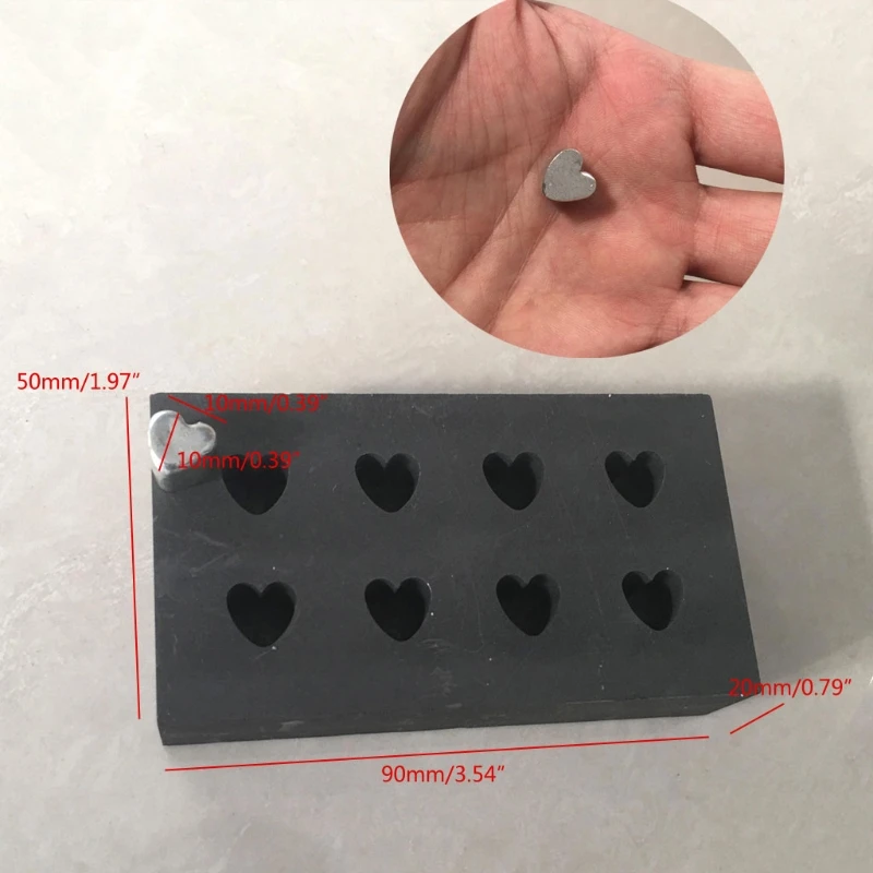 

Silver Gold Heart Shape Mold Graphite Crucible Mold Melting Gold Silver Nonferrous Metal Casting Refining Jewelry Tools