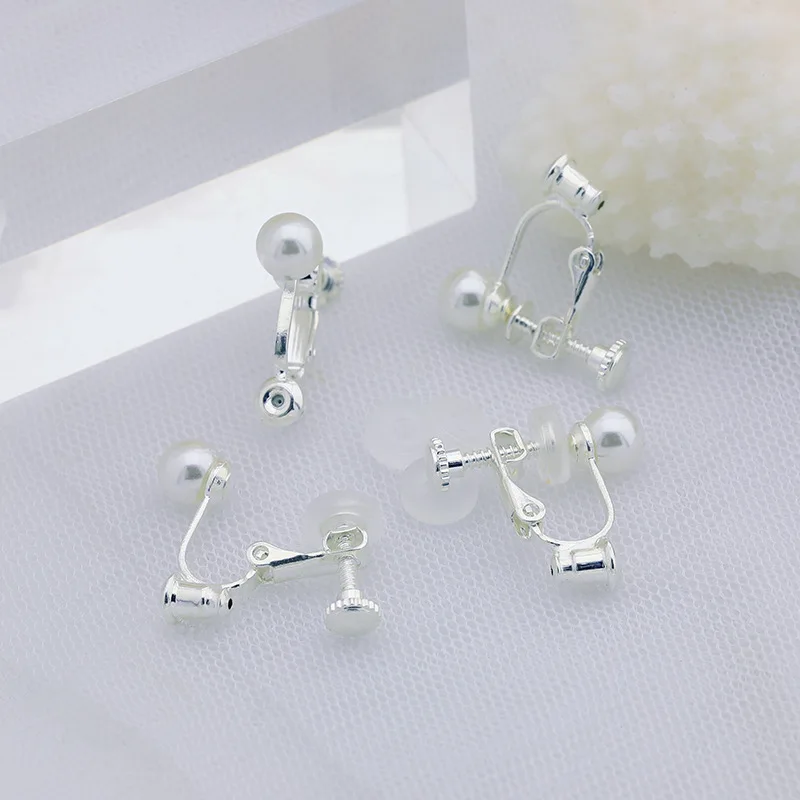 

Imitation Pearl U Shaped Screw Ear Clip Sparkle Rhinestone Multicolor Ear Clip No Pierced Ears Earrings Converter 50 Pairs/ Set