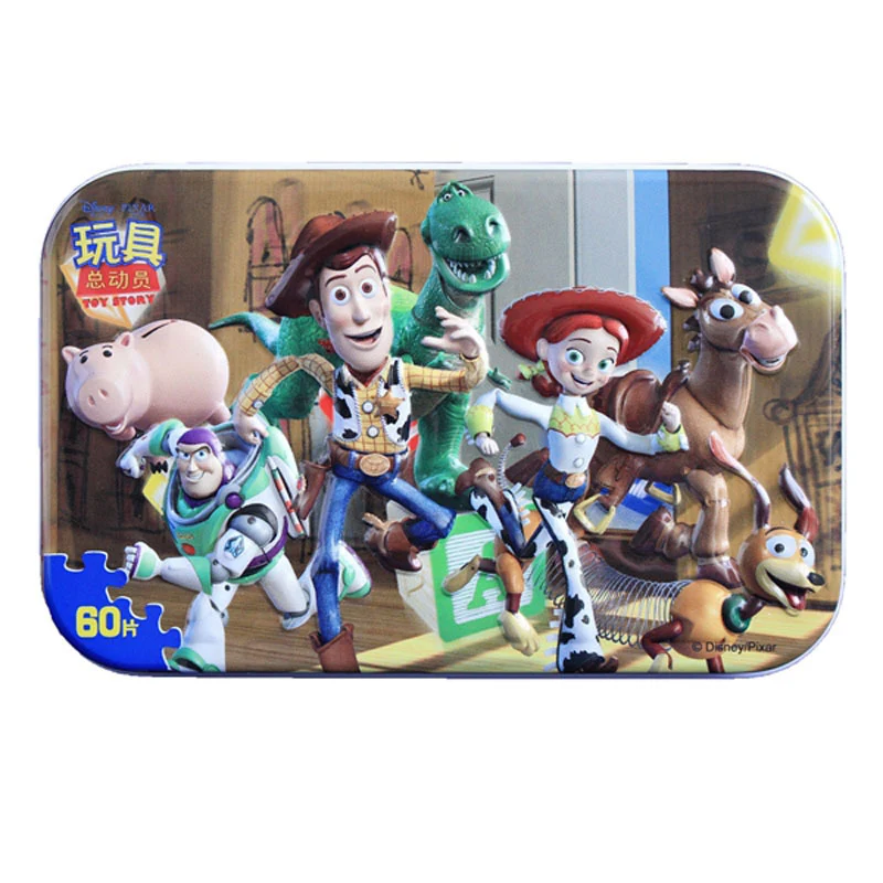 Toy Story Дисней Замороженный автомобиль мультфильм 60 кусочков Маленький кусок головоломка игрушка Дети деревянные Высококачественные пазлы детские развивающие игрушки для ребенка - Цвет: Toy Story