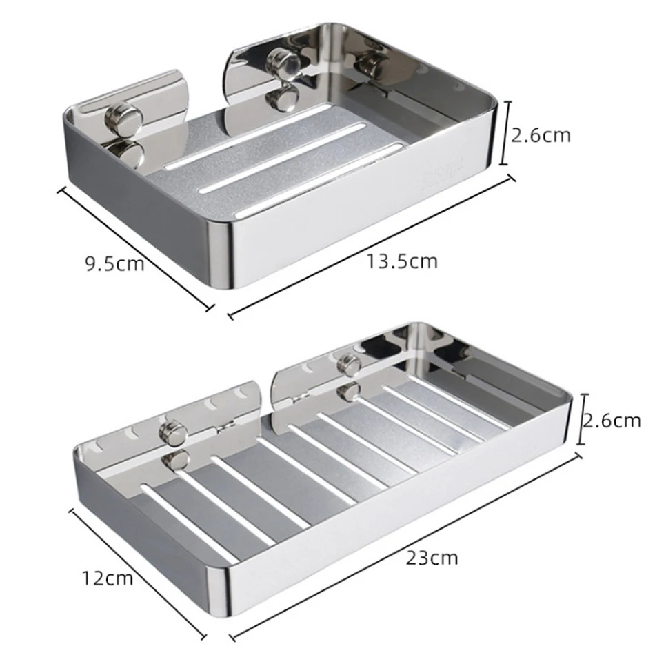 304 stainless steel soap dish holder wall mounted kitchen bathroom accessories shower soap shampoo storage rack bath shleves free global shipping