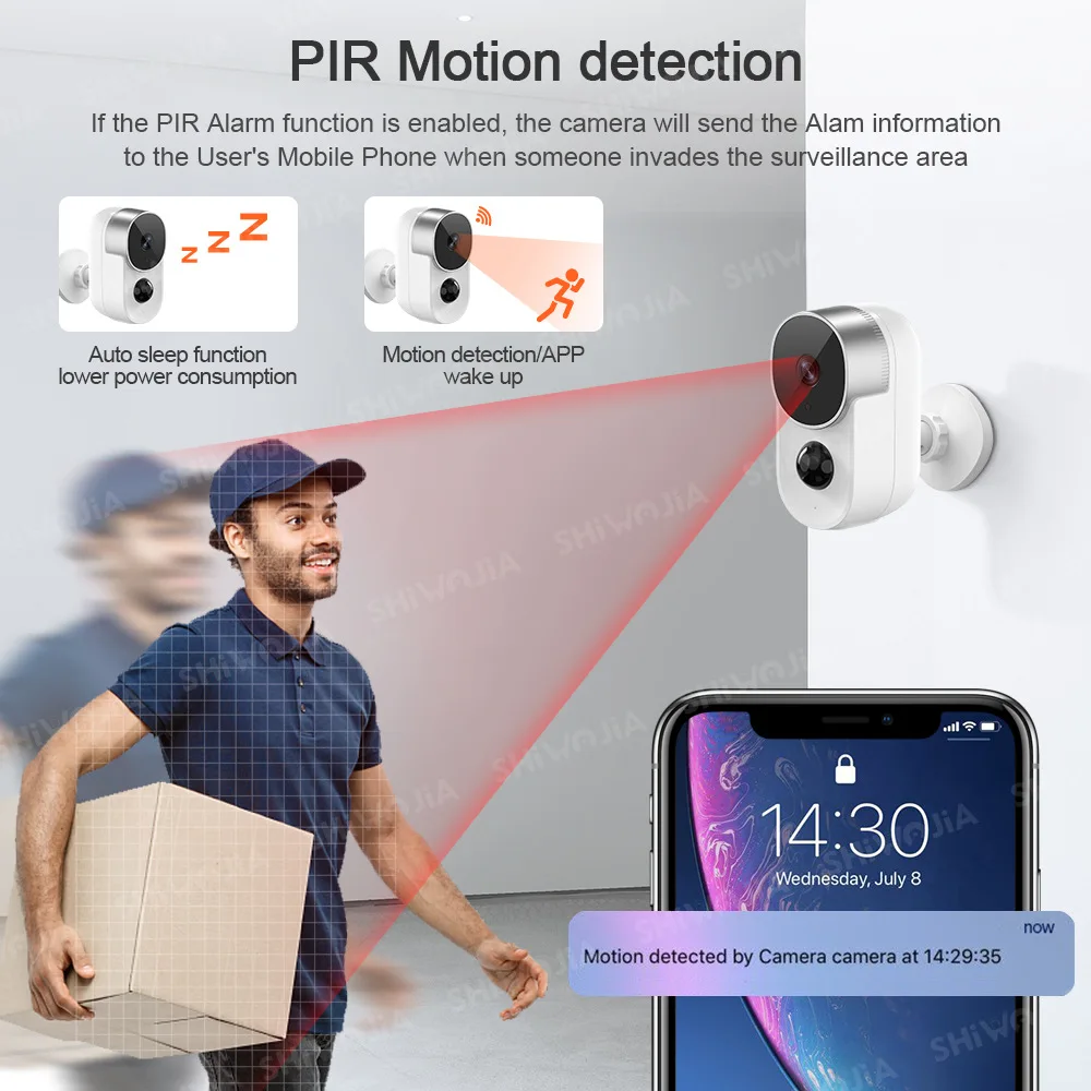 Sailvde Tuya Smart Home Открытый движения Сенсор Ip камера Wi Fi Перезаряжаемые Камера