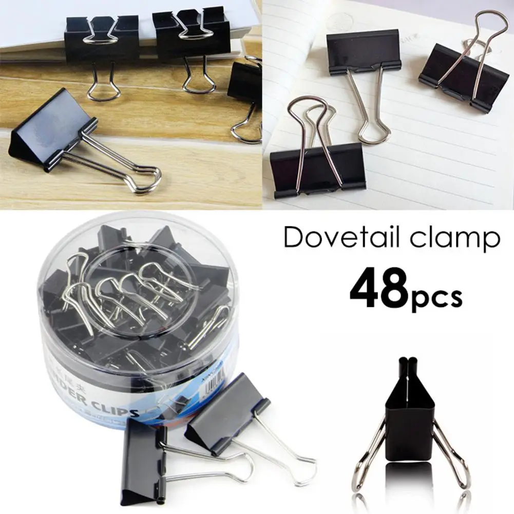 48 шт. зажим для файлов хранения документов длинный хвостовый офисные