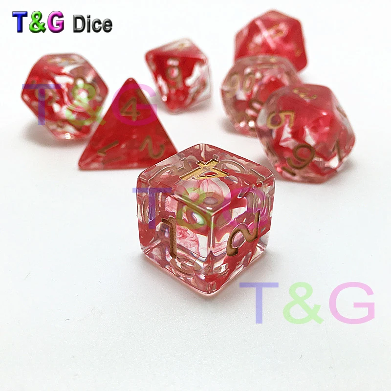 Новый Набор из 7 многогранных игральных костей для игры D &amp d plus сумка в кости