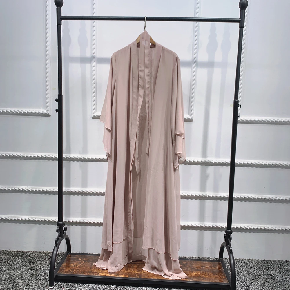 Ramadan eid mubarak chiffon aberto abaya kimono