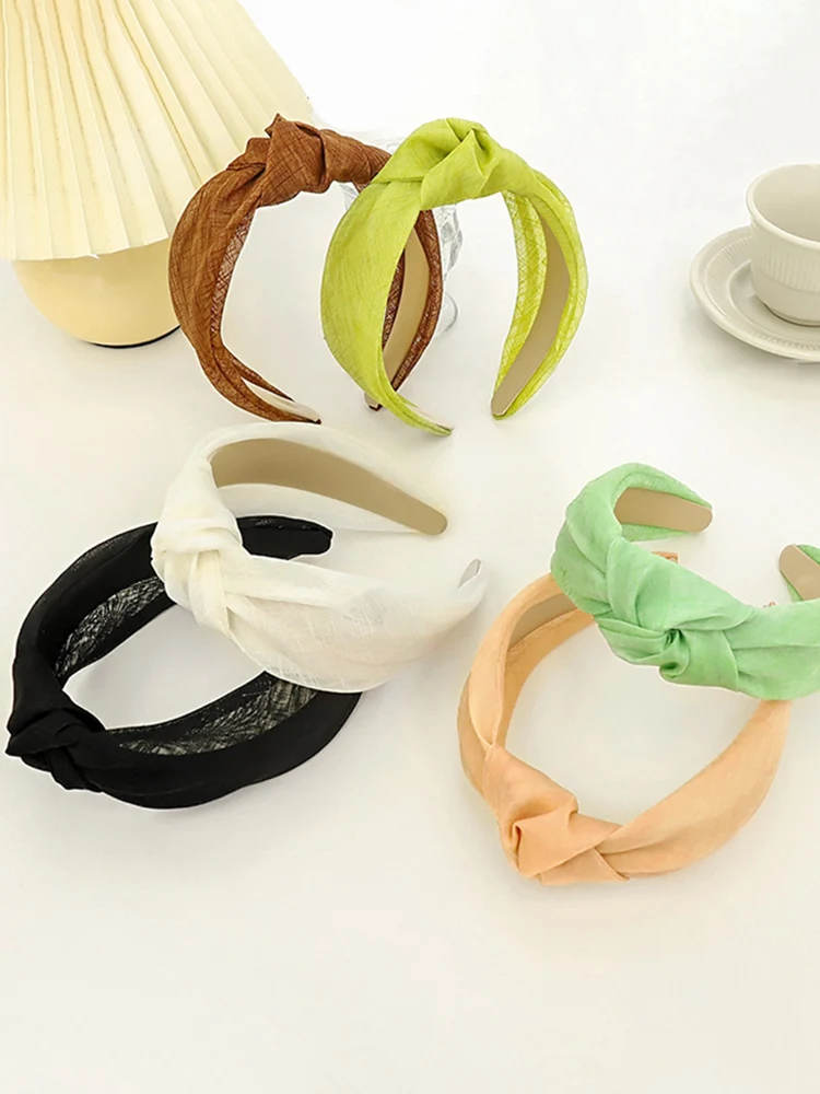 

Wide Top Knot Hair Bands For Women Headdress Solid Color Headband Bezel Girls Hairband Hair Hoop Female Hair Accessories