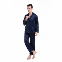 mens silk long sleeve pajama set 2 piece 100 soft mulberry 19 momme lightweight nightgown homewear male pjs