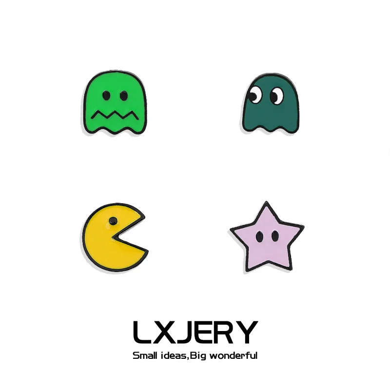 LXJERY мультяшная эмалированная заколка Pacman значок на рюкзак Милая брошь заколки