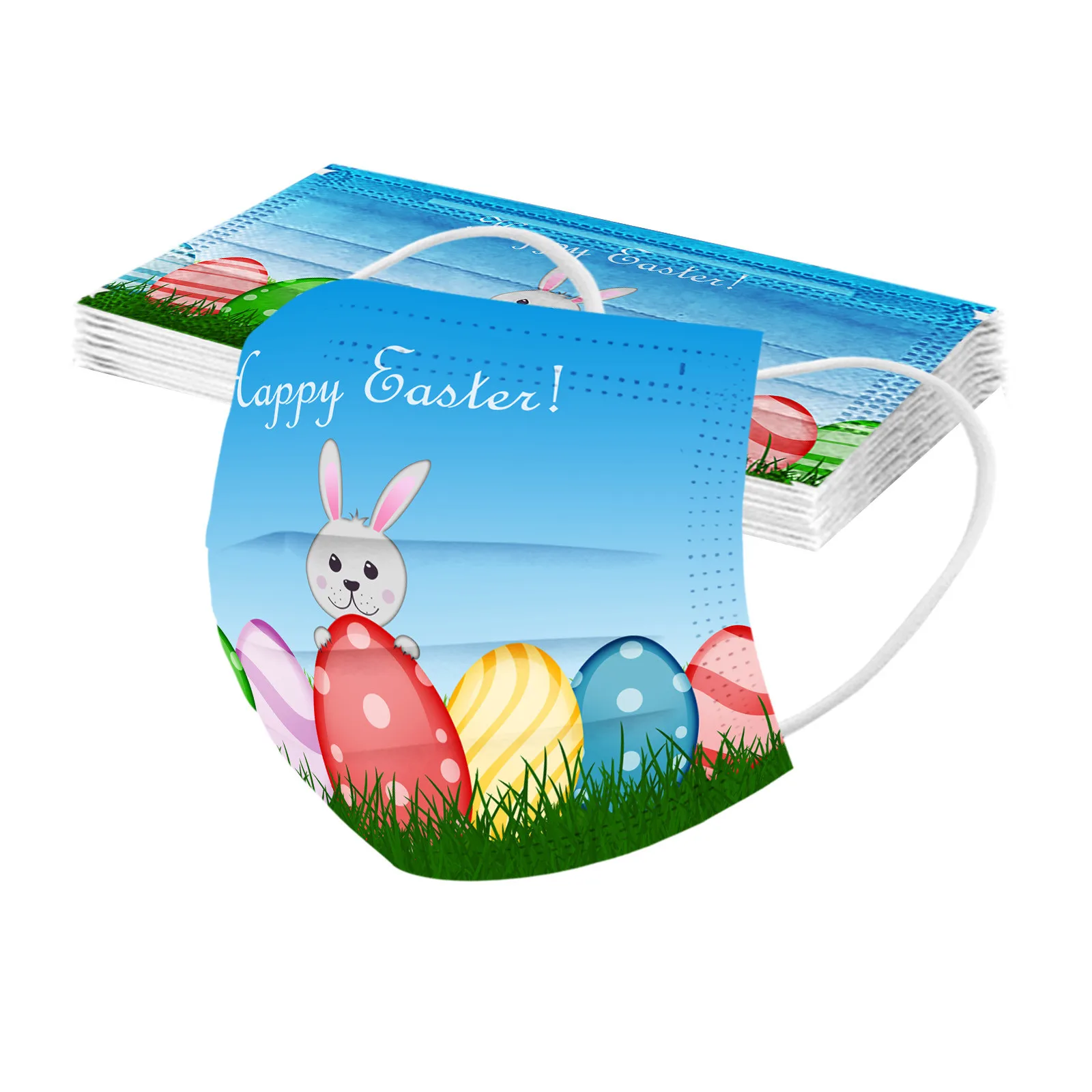 10 шт. детская Пасхальная одноразовая маска для лица с принтом кролика |