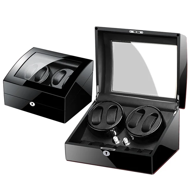 4 автоматические часы Winder Box коллекция дисплей бесшумный двигатель