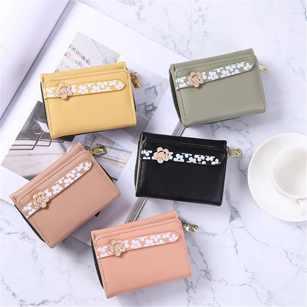 

2021 New Fashion Women's Wallet Short Cartoon Cute Zero Wallet Coin Purse Bag Girl Small Lady Wallet Cardholder Hasp Mini Clutch