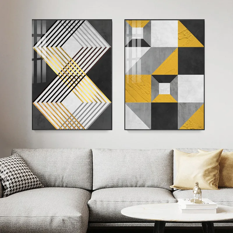 

Poster Check Nordic Modern Abstract Geometry Combination Wall Art Canvas Paintings Pictures Prints Office Living Room Home Decor