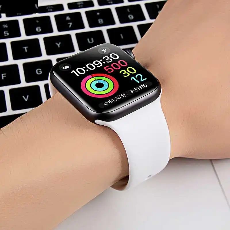 Silicone Strap For Apple Watch Band 44mm 40mm 38mm 42mm Rubber Belt SmartWatch Bracelet WatchBand For iWatch Series SE 6 5 4 3 2
