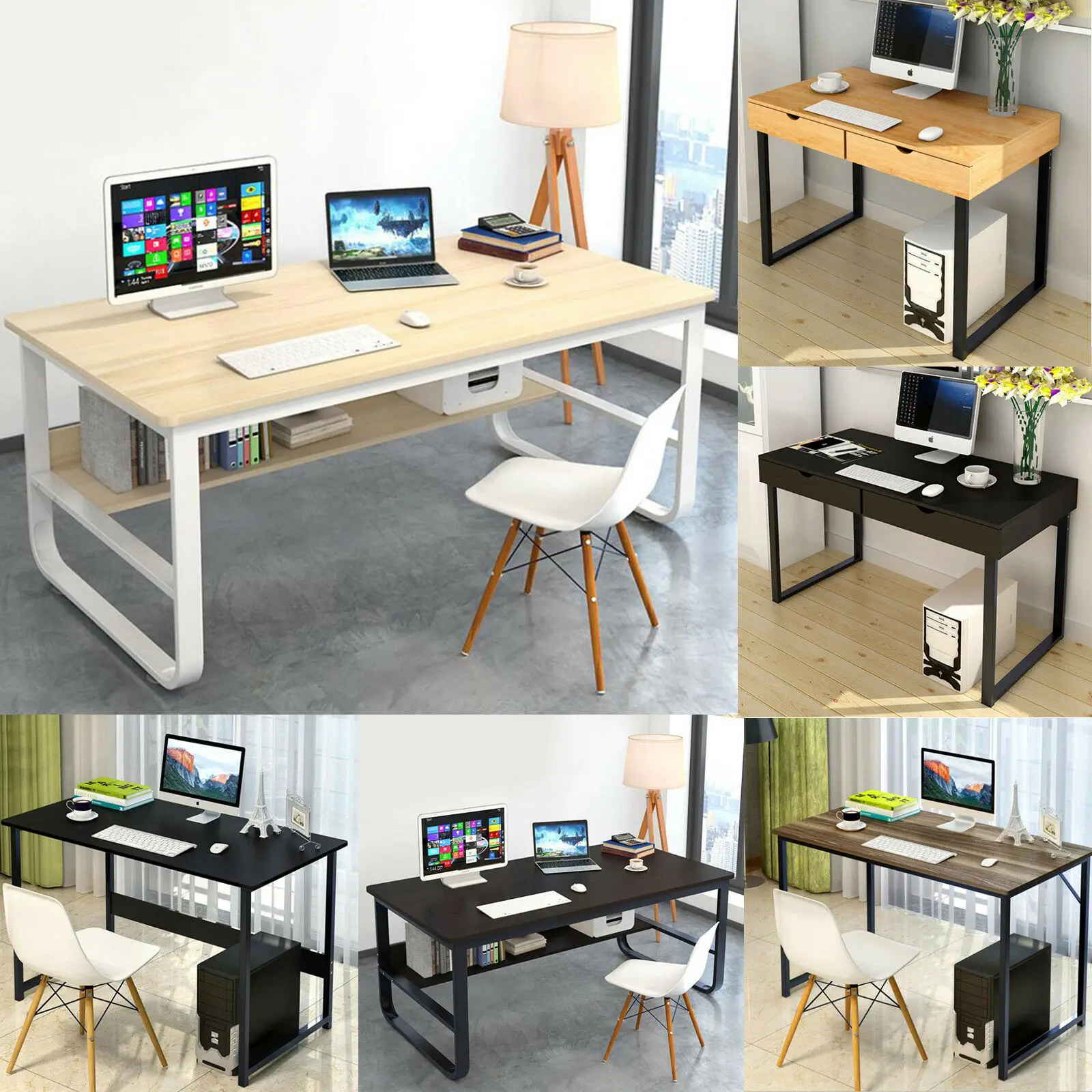 Домашний компьютерный стол Рабочий офисный ноутбук ПК рабочий кабинет полка