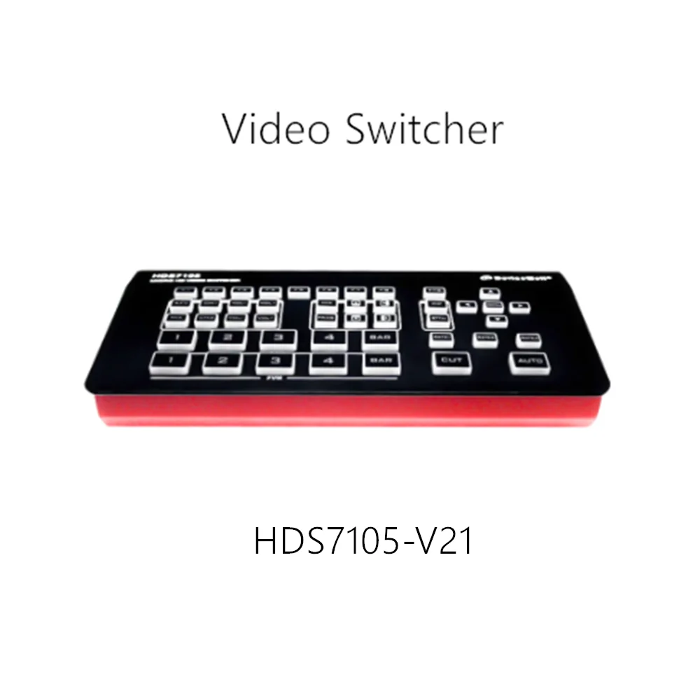 

DeviceWell HDS7105 Video Switcher Mixer 5-CH HD Video OBS Live Stream Black Magic Design ATEM Mini Pro DP Multiview Portable