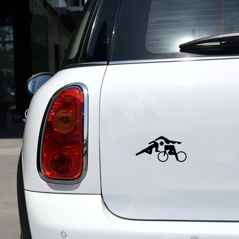 

16*8.2cm Triathlon athlete style car sticker Funny Car Window Bumper Novelty JDM Drift Vinyl Decal Sticker