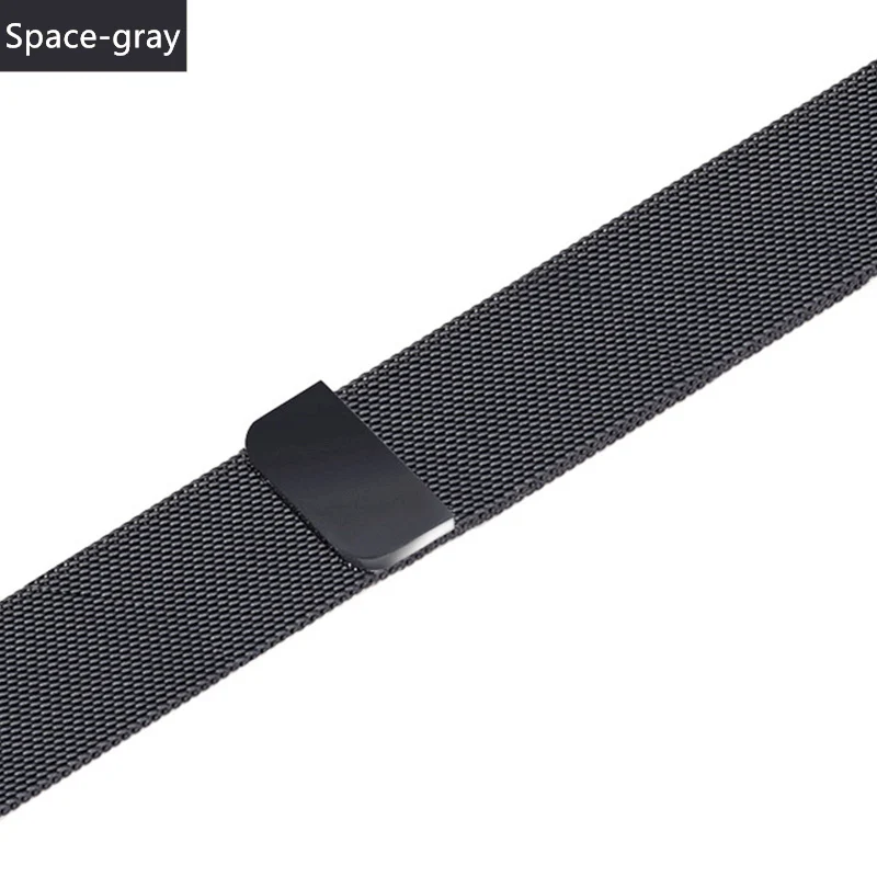 Миланская петля pulseira для apple watch band 4 44 мм 40 мм(iwatch 5) apple watch 3 2 1 ремешок 42 мм 38 мм аксессуары из нержавеющей стали - Цвет ремешка: Space gray