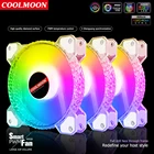 Кулер охлаждения Coolmoon 120 мм RGB для ПК, кулер для чехла компьютера, 4 контакта, ШИМ, бесшумная работа, компьютерный радиатор для шасси, радиатор