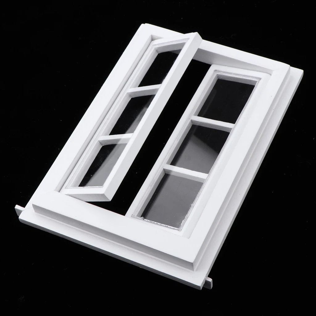 Миниатюрный белый Кукольный дом 1:12 деревянное окно мебель для кукольного домика