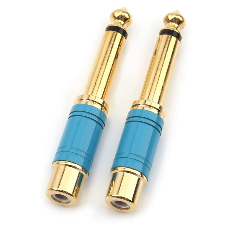 4 шт. 6 35 мм 1/4 дюйма мужской моно Ts к Rca Женский Соединительный аудио адаптер