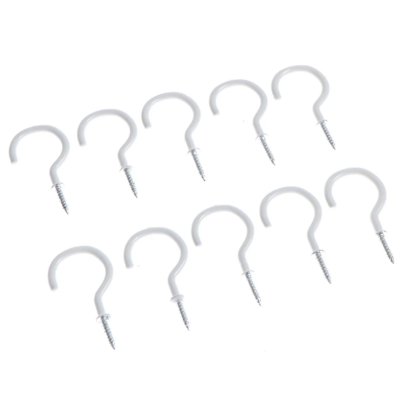 10/20Pcs Mug Shouldered Hanger Cup Hooks Heavy Duty Screw-In Ceiling Hooks Black/White/Gold images - 6