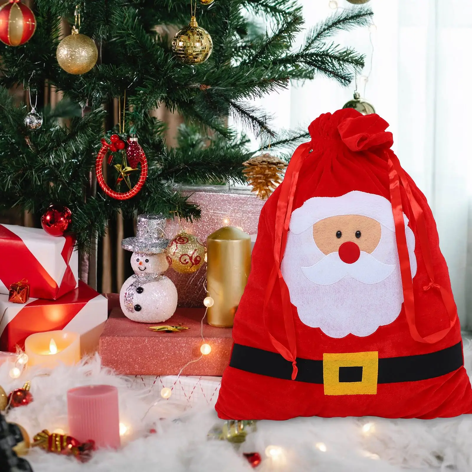 

1Pc Santa Claus Pattern Design Large Xmas Gift Bag Gift Packing Bag for Party