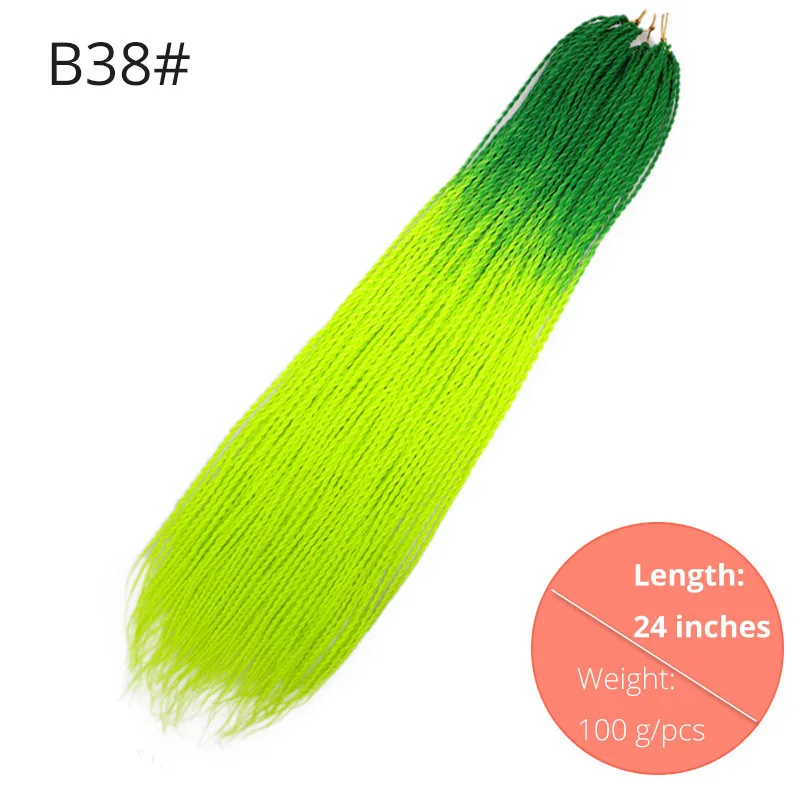 B38 AISI BEAUTY Ombre Senegalese завивка, плетение волос 14 18 24 дюймов Синтетические косички для наращивания крючком наращивание волос Черный Коричневый Женский - Цвет: B38