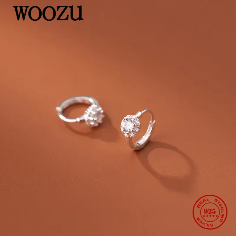 

Пряжка для ушей из серебра 925 пробы, с круглым кристаллом