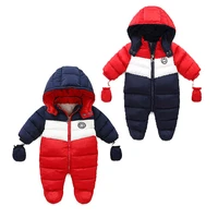 overalls baby clothes winter plus velvet new born infant boys girls warm thick jumpsuit hooded outfits snowsuit coat kids romper