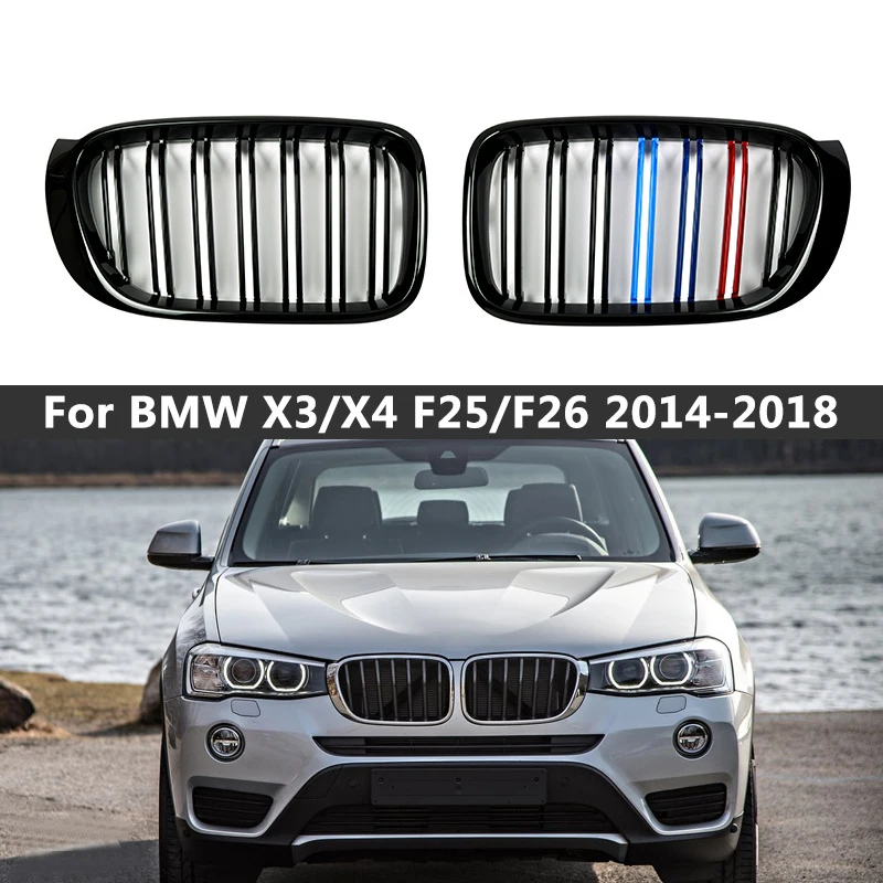 Двойная решетка для радиатора BMW F25 F26 X3 X4 2014-2018 | Автомобили и мотоциклы