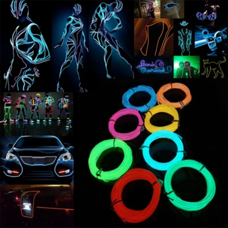 Экономичный EL Wire неоновый RGB цветной светодиодный светильник набор для рисования