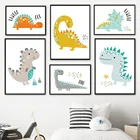 Трицератопс Брахиозавр мультфильм Динозавр настенная живопись холст скандинавские плакаты и принты настенные картины Детская комната Декор
