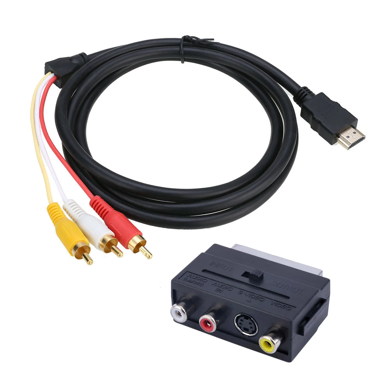 Адаптер HDMI 3 RCA Full HD Video 1080P AV Scart Composite|Запасные части| |