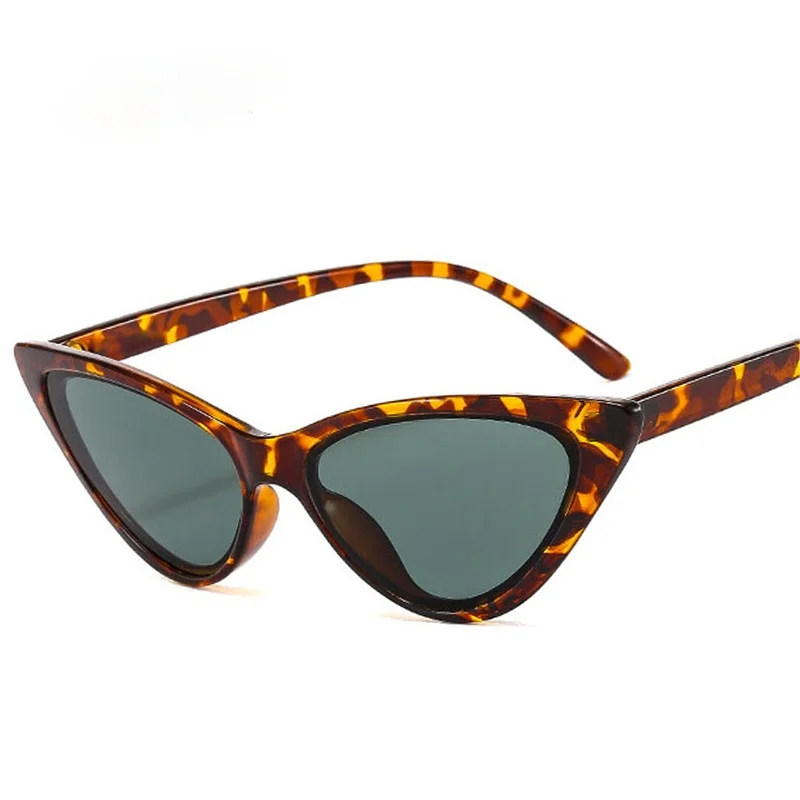 

Retro Small Cat Eye Women Sunglasses Ins Popular Fashion Triangle Leopard Dark Green Eyewear Men Trending Shades UV400