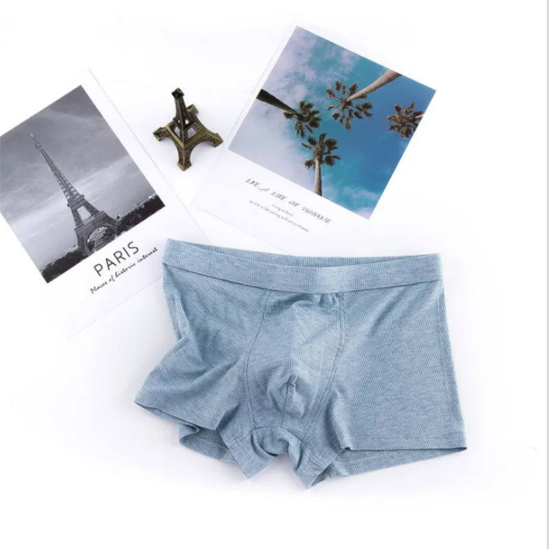 Двойные швы мастерство кожа хлопок нижнее белье шорты U выпуклый дизайн мужские