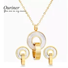 Модные украшения наборы для ухода за кожей золото Цвет корпус из нержавеющей стали ожерелье с подвеской бижутерия ожерелье и серьги аксессуар для женщин Свадебная вечеринка