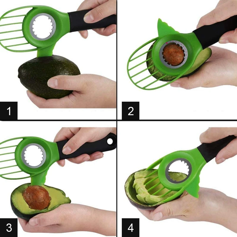 

Avocado Cutter Slicer and Pitter 3 in 1, Avocado Tool with Silicon Grip Handle Avocado Pitter, BPA Free Avocado Peeler