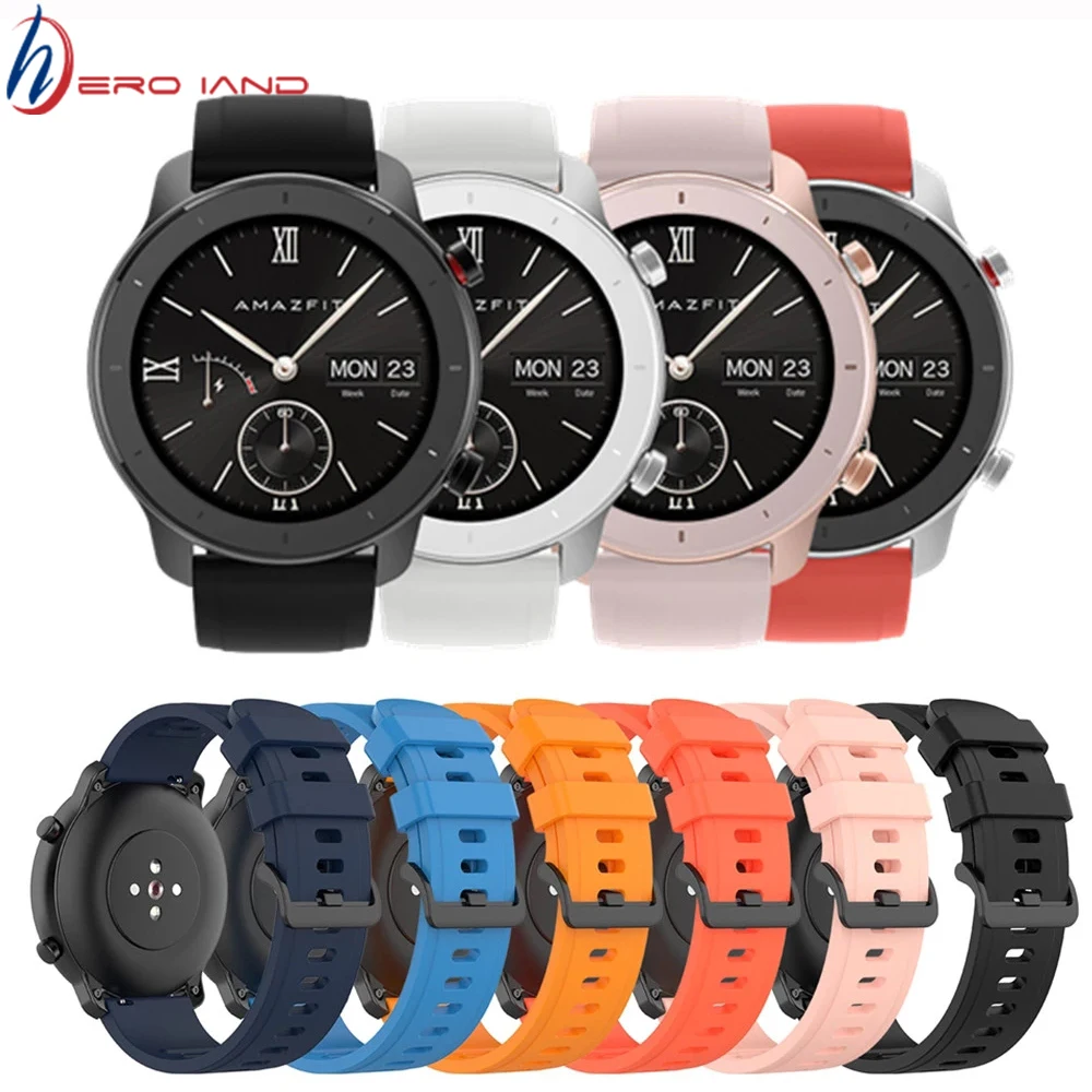 

Браслет Для Xiaomi Huami Amazfit GTR 42 мм, официальный ремешок для часов GTR 47 мм для Amazfit Pace/Stratos 2 3 22 мм 20 мм