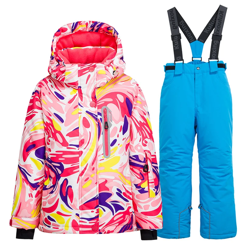 Ski Suit Kids Children Windproof Waterproof Warm Ski Suits Girls Snow Set Winter Sport Skiing And Snowboarding Jacket Pants