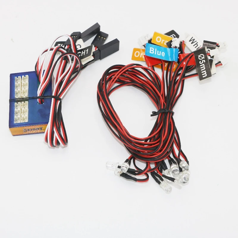 

G.T.POWER 12 LED ligent Controllable Linkage Model Lights 2 PPM FM FS 2.4G Kit BRAKE+HEADLIGHT+SIGNAL RC Car Lighting