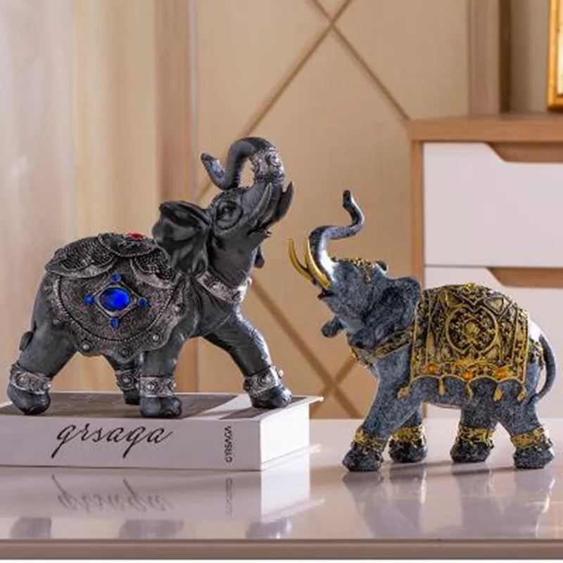 

Creative American style resin elephant crafts, animal statues, home study and office desktop decorations, wedding gifts