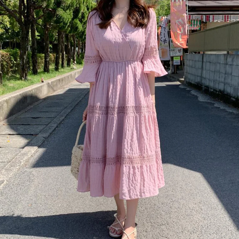 2020 японское милое Открытое платье средней длины в стиле пэчворк корейское