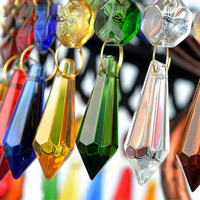 

Vintage Southeast Asia bronze colorful crystal pendant light fixture home deco living room bohemia retro iron pendant lamp E14